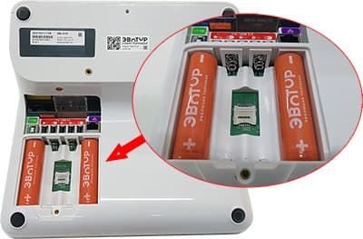 Установка батареек и SIM карты в ЭВОТОР 10